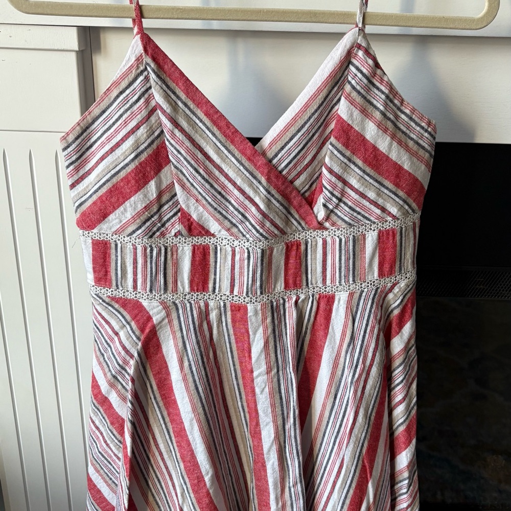 Striped Red and White Spaghetti Strap dress